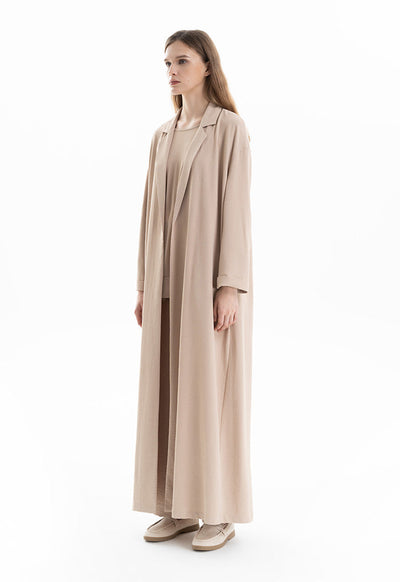 Notched Solid Open Maxi Abaya