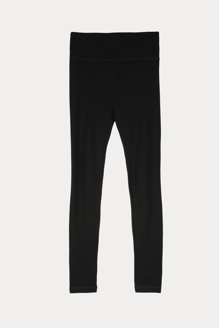 Solid Mid Waist Legging Pants