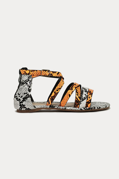 Animal Print Multi Strap Sandals