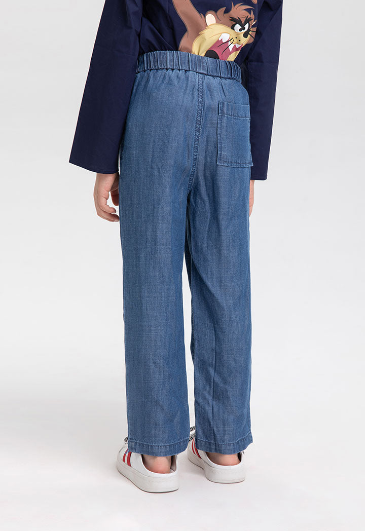 Soft Denim Drawstring Pants