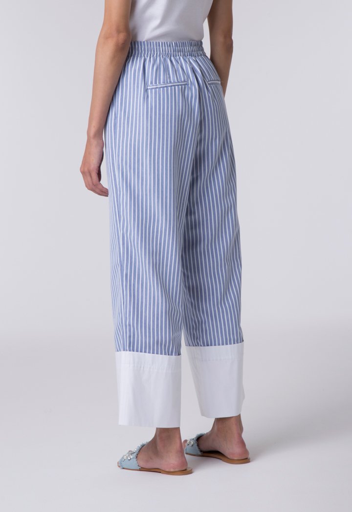 Striped Contrast Hem Culottes