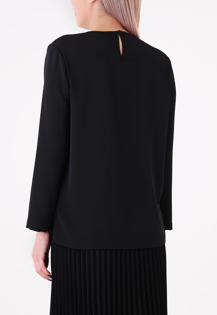 Round Neck Bracelet Sleeve Top