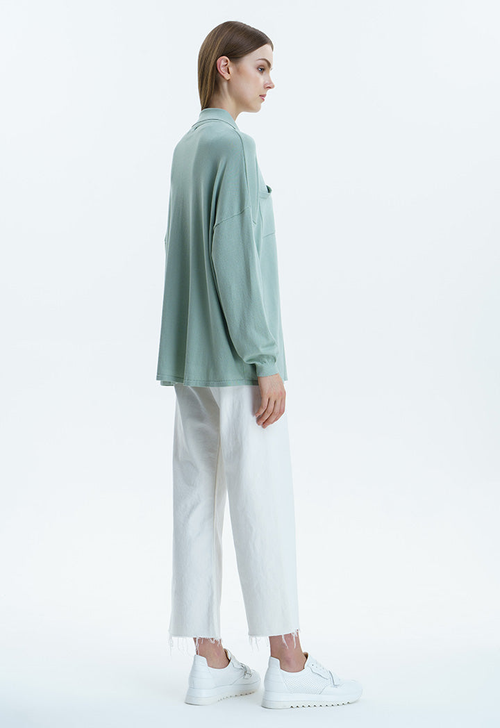 Oversize Solid Soft Knitted Blouse