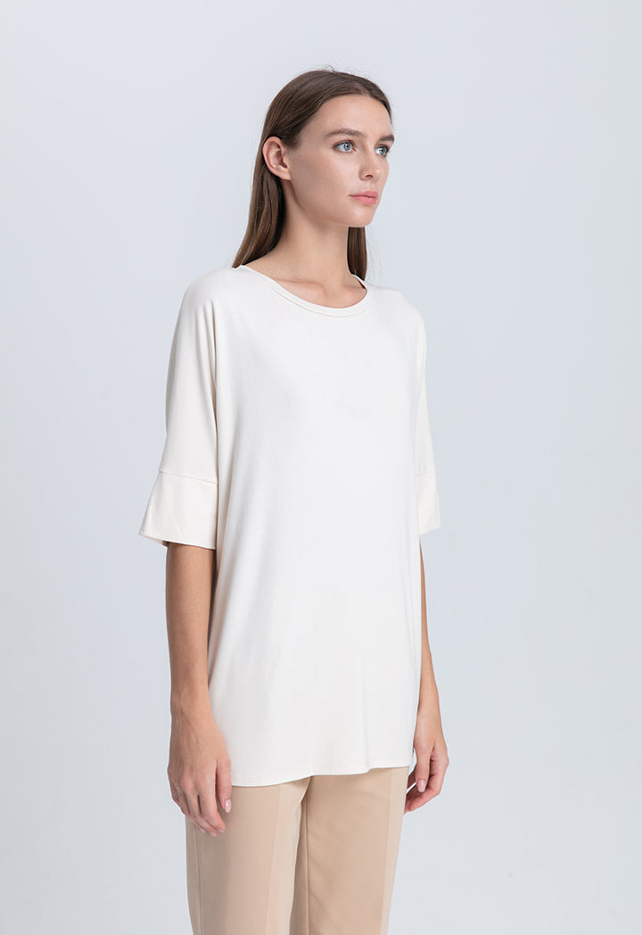 Round Neck Solid Basic Top