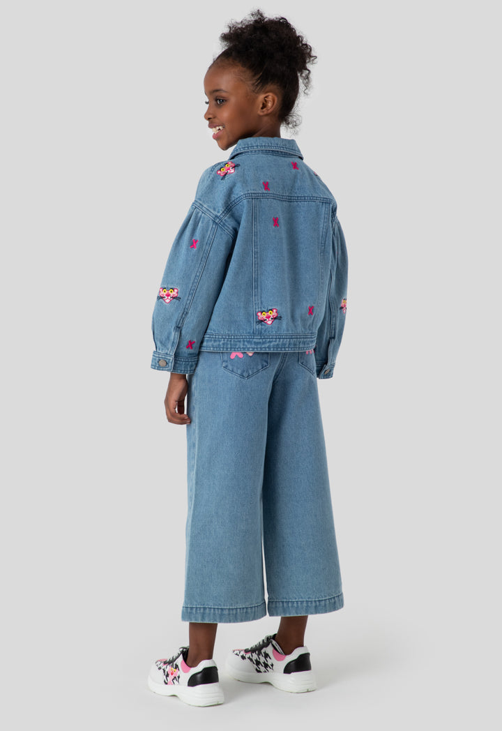 Pink Panther Embroidered Denim Jacket