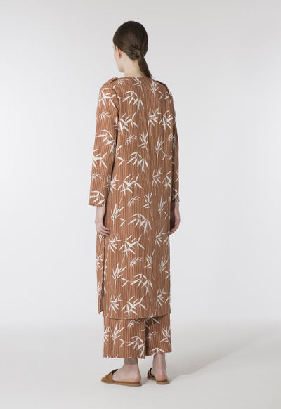 Bamboo Striped Rust Kimono