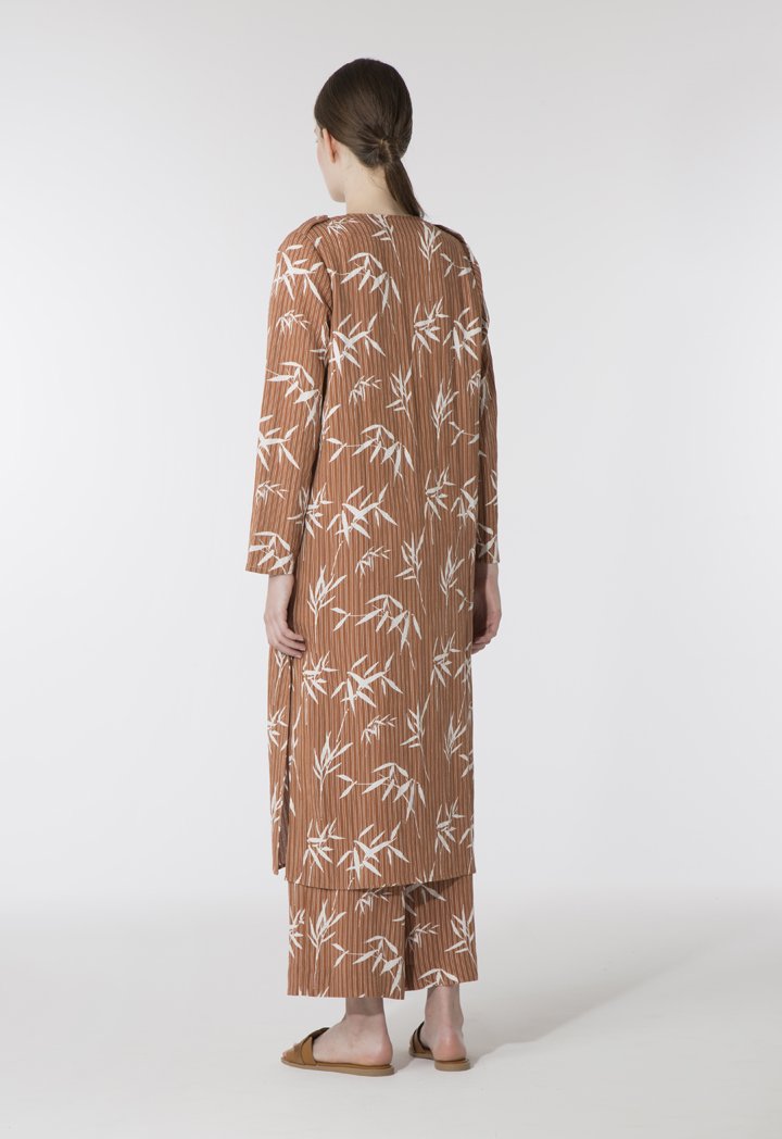 Bamboo Striped Rust Kimono