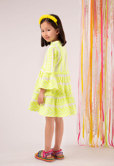 Neon Tribal Pattern A-Line Dress