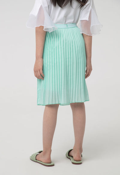 Printed Crepe Electric Pleated Skirt