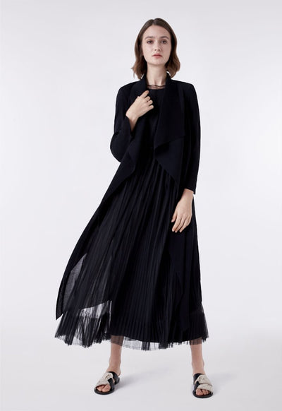 Black Mesh Tulle Sleeveless Outer Dress