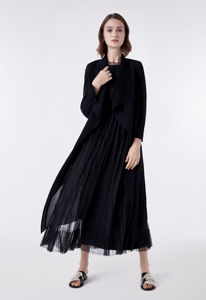 Black Mesh Tulle Sleeveless Outer Dress