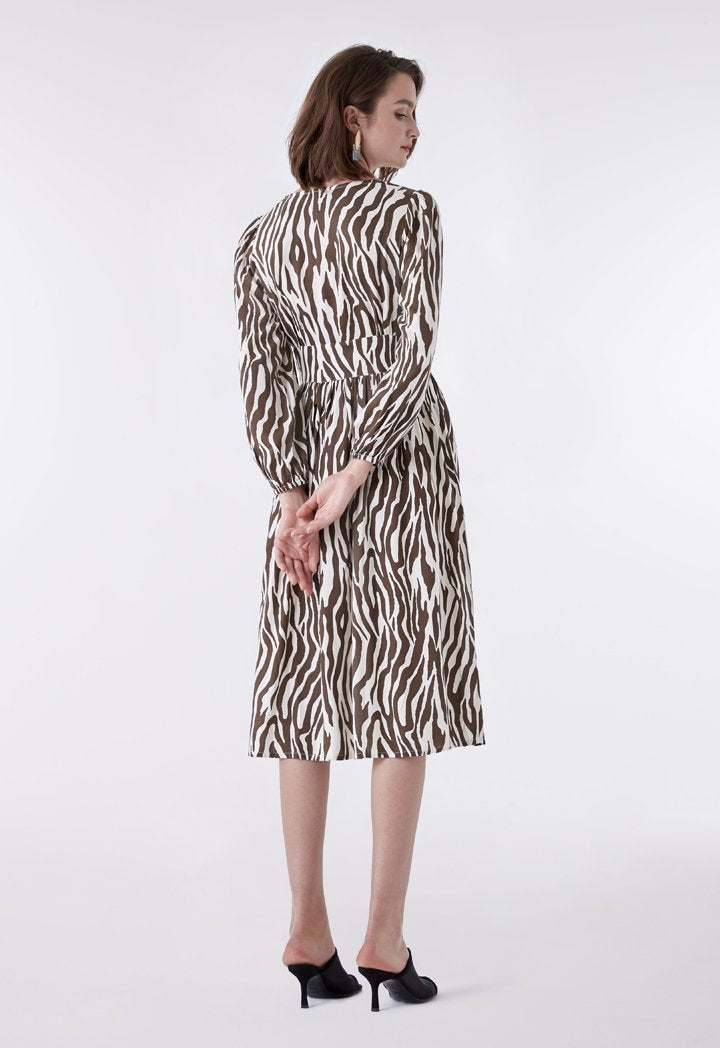 Brown Animal Print Dress