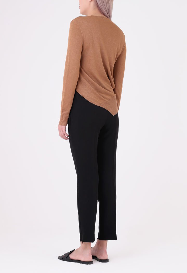 Brown Long Sleeve Knit Top