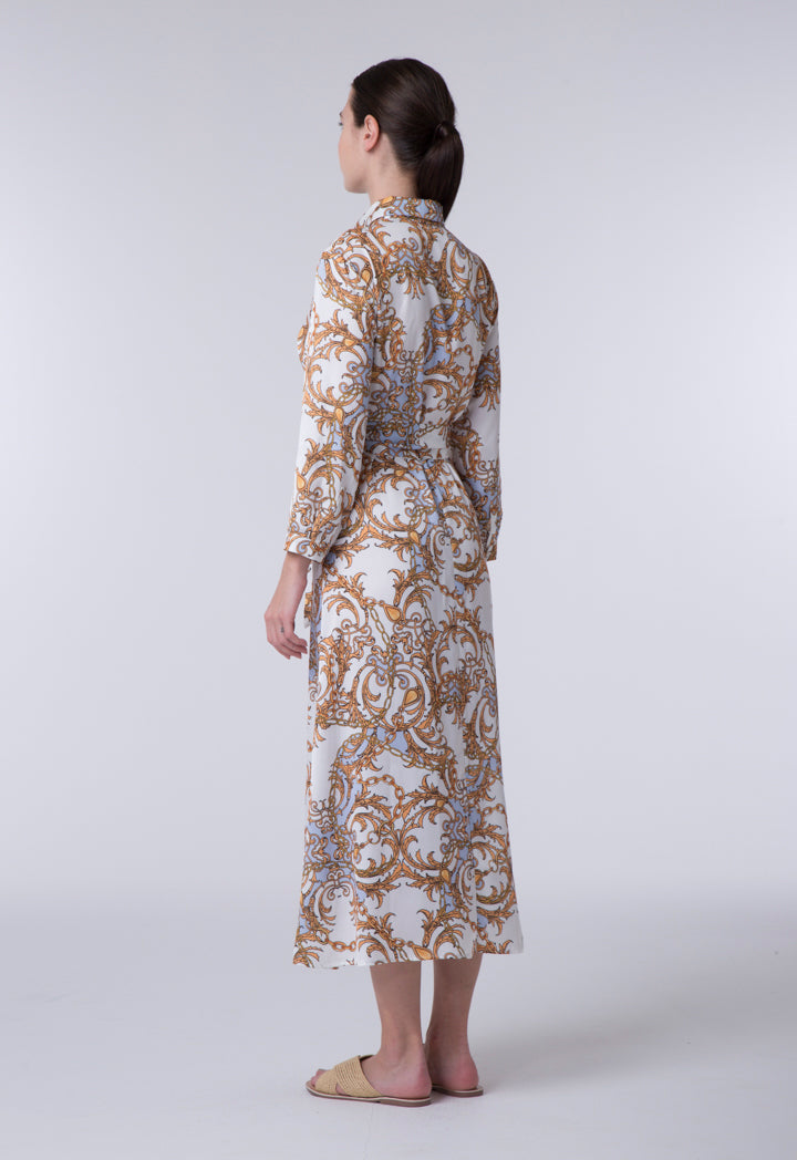 Baroque Print Shirt Dress