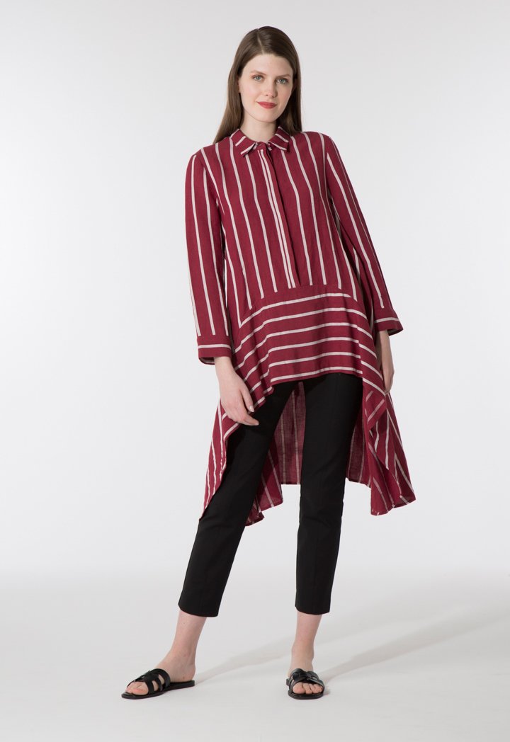 High-Low Striped Shirt