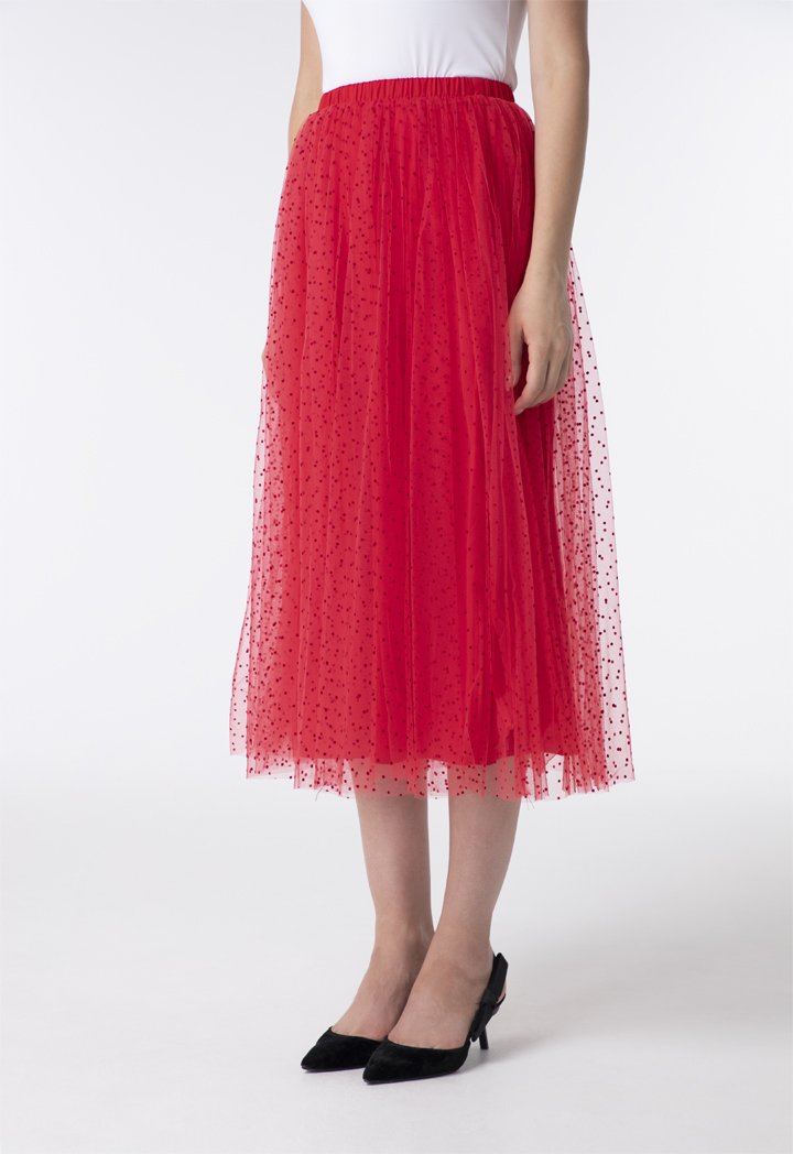 Stamp Dot Tulle Skirt - Fresqa