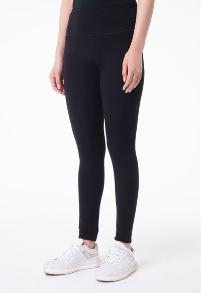 Solid Mid Waist Legging Pants