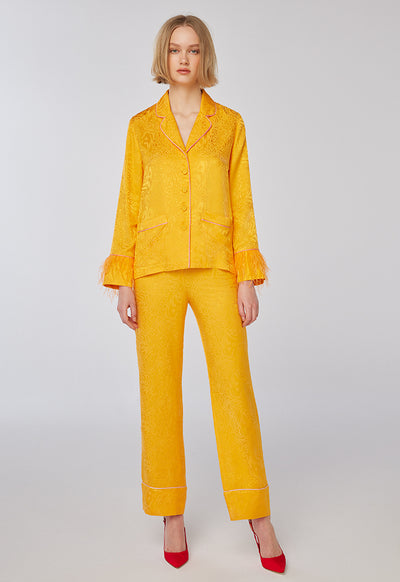 Orange Textured Trouser