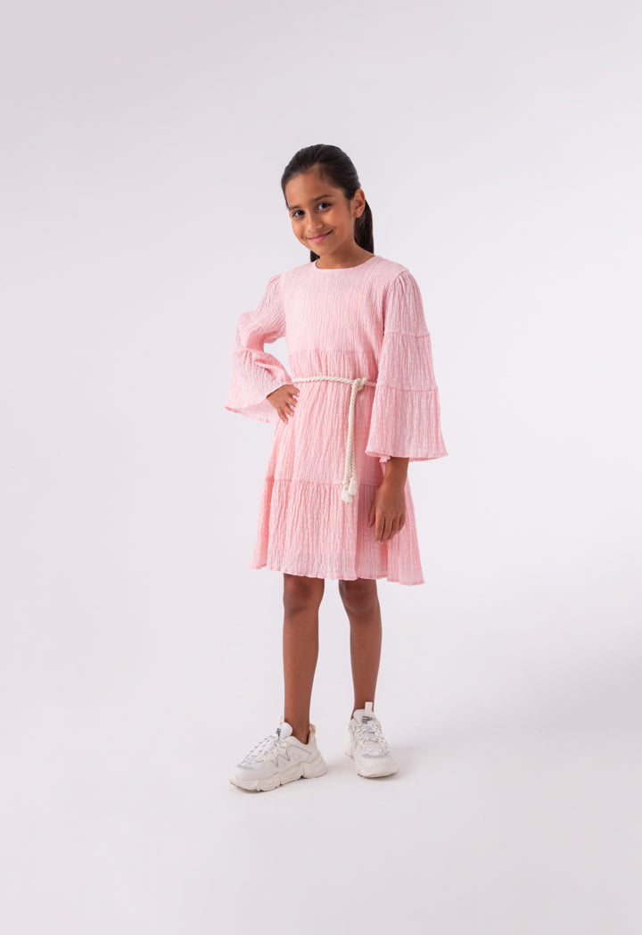 Seersucker Smock Tiered Dress