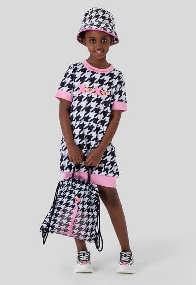 Pink Panther Houndstooth Print Dress