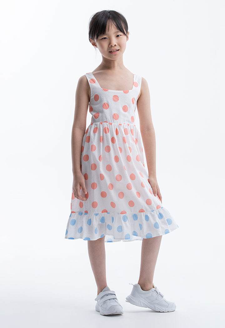 Polka Dot Printed Inner Dress With Kimono Set