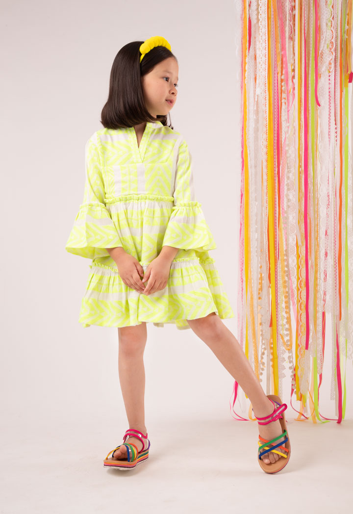 Neon Tribal Pattern A-Line Dress