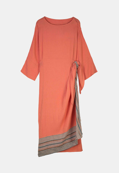 Maxi Wrap Dress With Self Tie Detail - Ramadan Style