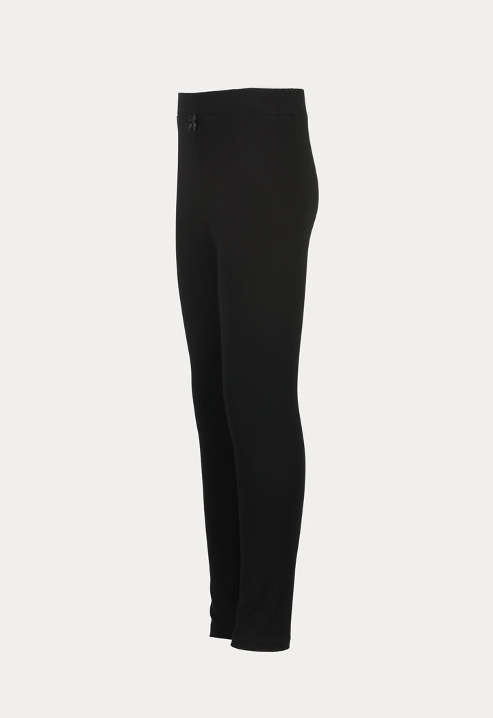 Stretch Jersey Single Bow Trim Leggings