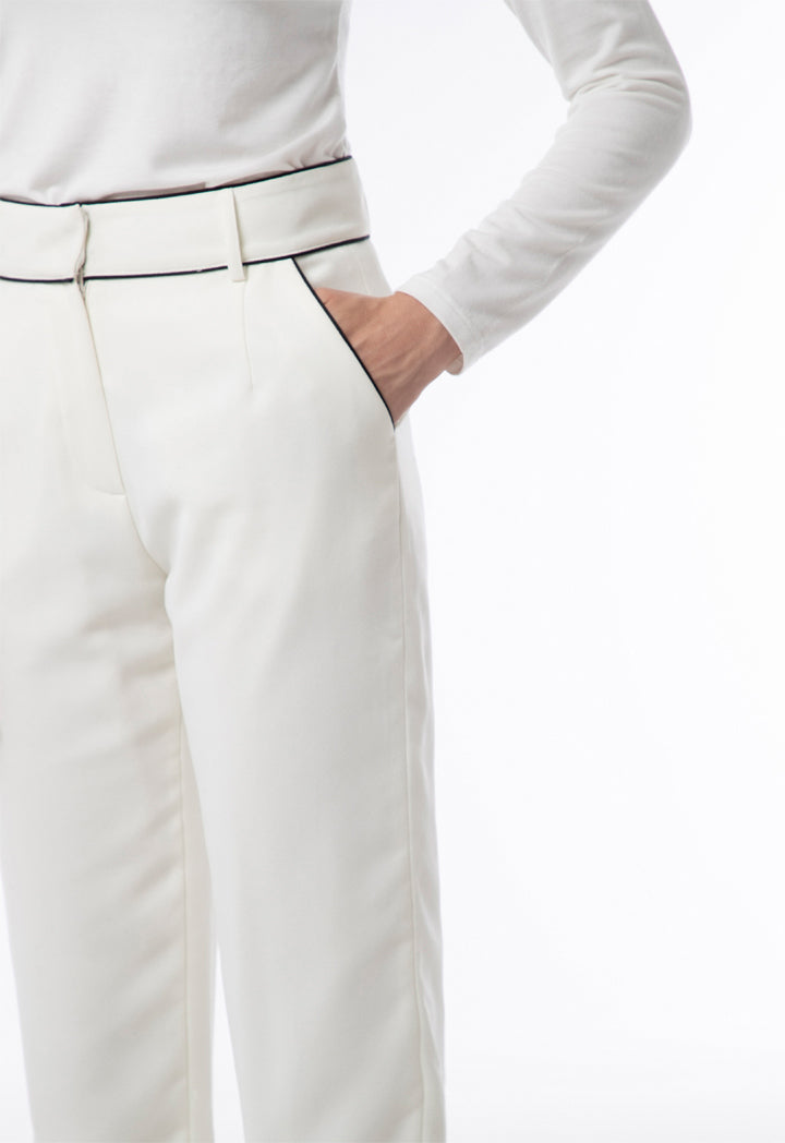 Contrast Piping High Waist Trouser