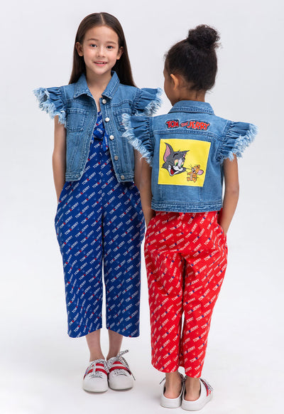 Tom And Jerry Square Neck Printed Jumpsuit