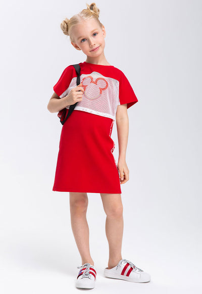 Mickey Mouse Jersey Mesh Dress Set