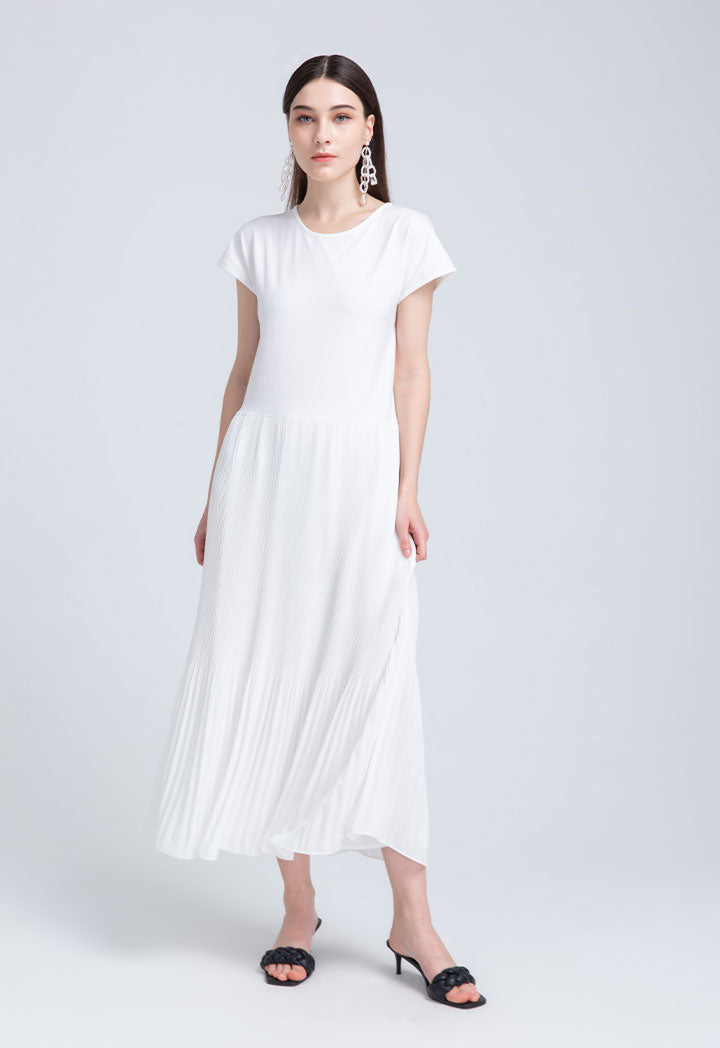 Pleated Hem Sleeveless Dress