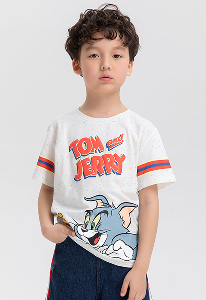 WB Tom & Jerry Melange Multicolor Dots Knit T-Shirt