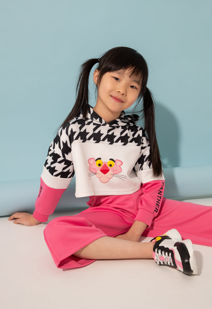 Pink Panther Color Block Hoodie Blouse