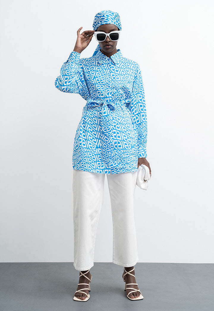 All Over Monogram Wavy Patterned Shirt