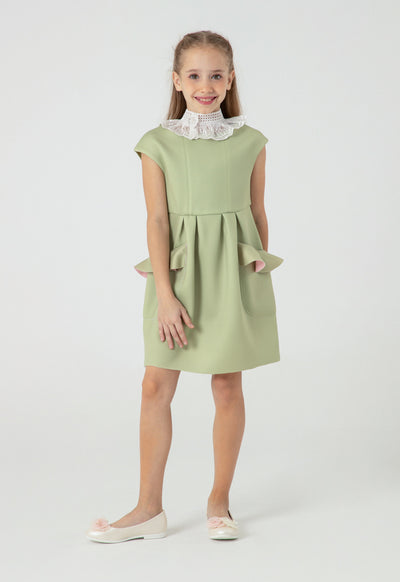 Boat Neck Cap Sleeve Neoprene Dress