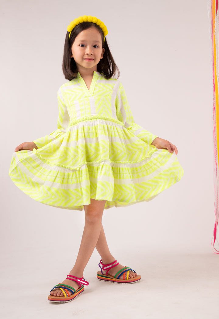 Neon Tribal Pattern A-Line Dress