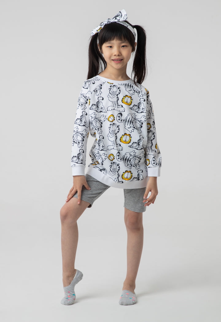 Garfield Classic Print Pullover Shirt And Shorts