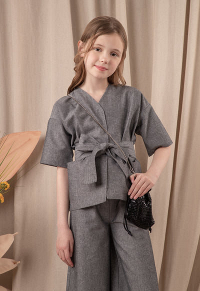 Big Patch Pocket Linen Kimono