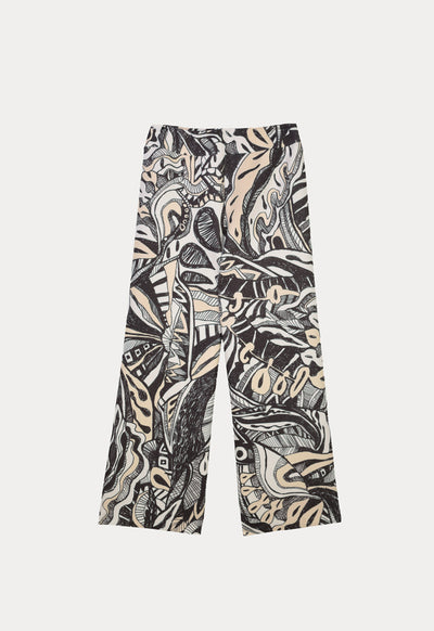 Hand Sketch Printed Neoprene Culottes