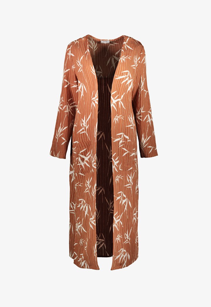 Bamboo Striped Rust Kimono