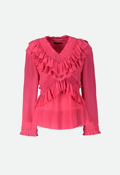 Fuchsia Frilled Blouse