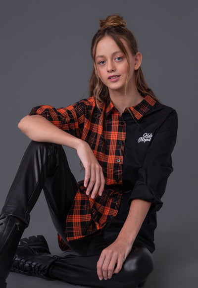 No Buckle Belted Split Collared Shirt