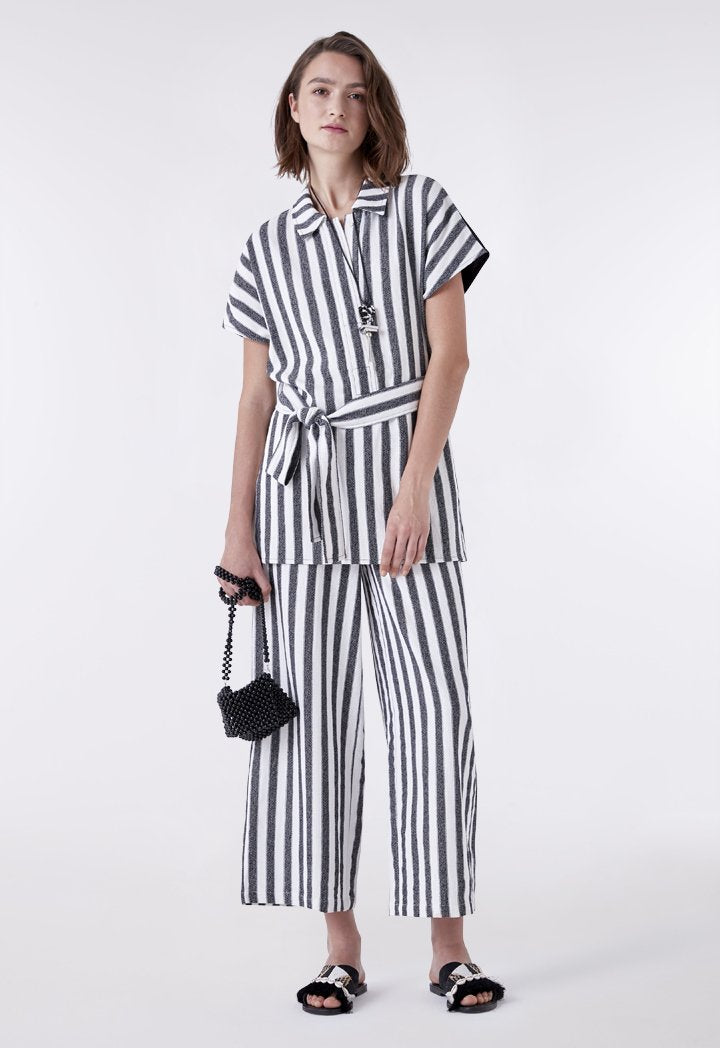 Silver Lurex Striped Cullotes