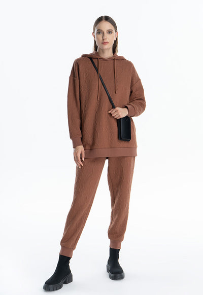 Letter Textured Hi-Rise Winter Trouser