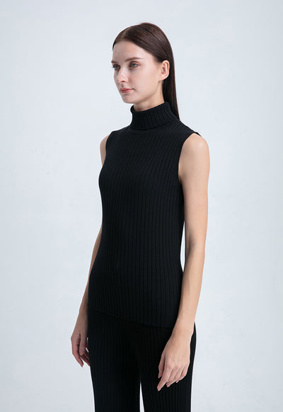 High Neck Knitted Basic Top