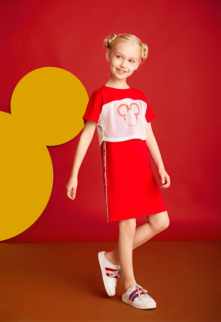 Mickey Mouse Jersey Mesh Dress Set