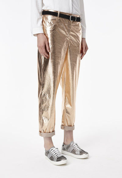 Metallic Coated Pants - Fresqa