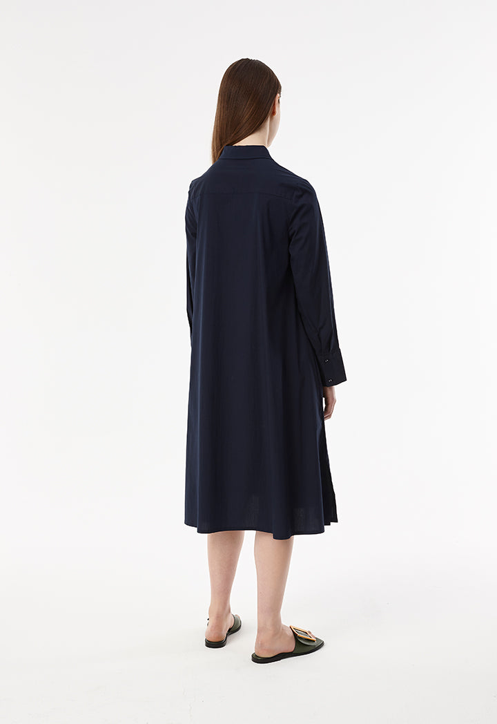 Tied-Up Poplin Dress