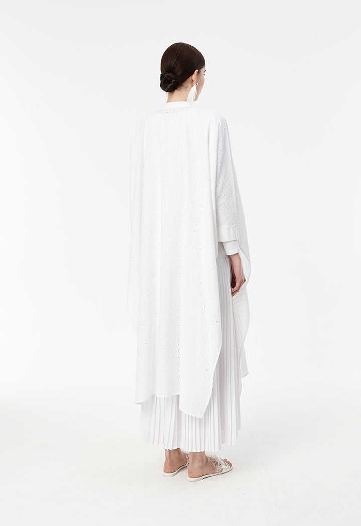 Oversized Schiffli Side Slit Dress